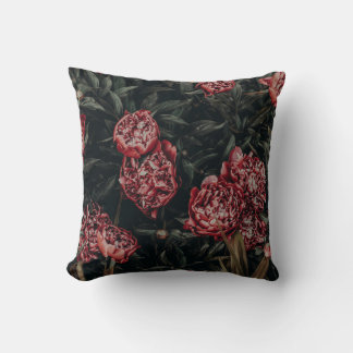 Almofada Travesseiro decorativo Floral Verde e Vermelho Esc