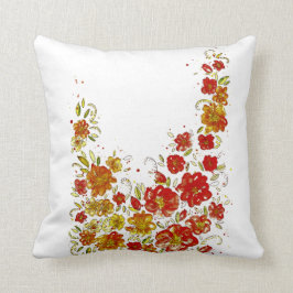 Almofada Travesseiro decorativo floral vermelho