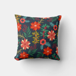 Almofada Travesseiro decorativo Floral Xmas alegre