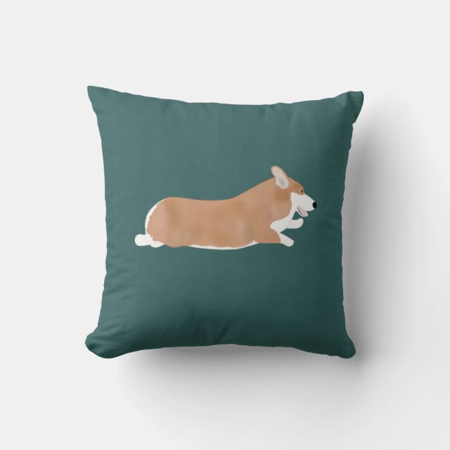 Almofada Travesseiro decorativo Flying Corgi (Frente)