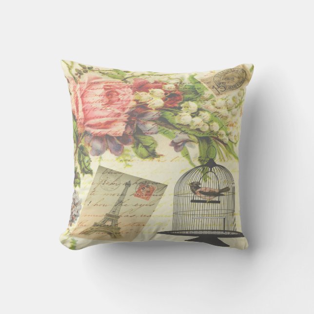 Almofada Travesseiro decorativo francês da gaiola de (Frente)