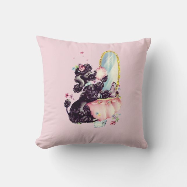 Almofada Travesseiro decorativo francês preto da caniche do (Frente)