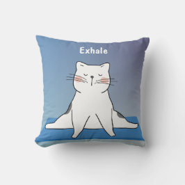 Almofada Travesseiro decorativo Gato de Ioga, 16" x 16", Ex