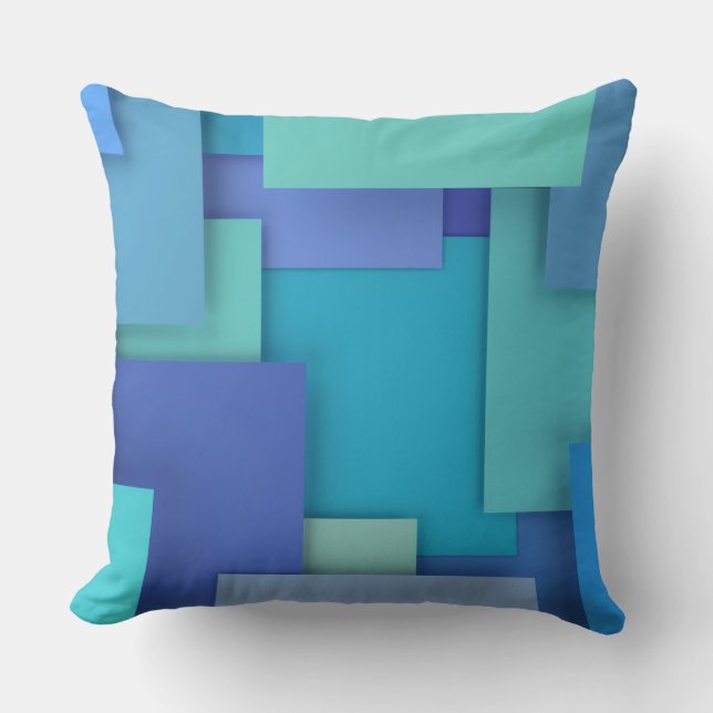 Almofada Travesseiro decorativo Geométrico Azul (Frente)