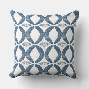 Almofada Travesseiro decorativo Geométrico Azul e Branco