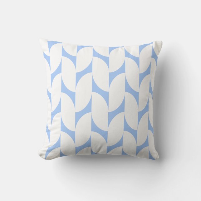 Almofada Travesseiro decorativo Geométrico Azul e Branco Mo (Frente)