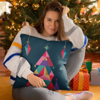Almofada Travesseiro decorativo Geométrico de Árvore de Nat