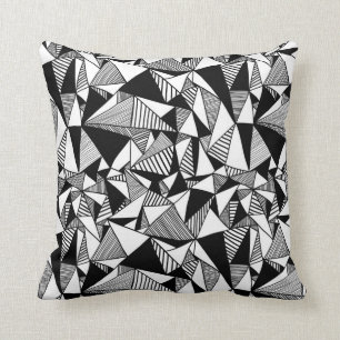 Almofada Travesseiro decorativo geométrico preto & branco