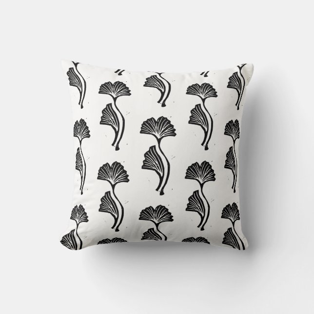 Almofada Travesseiro decorativo Gingko Leaf Lino (Frente)