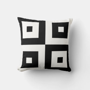 Almofada Travesseiro decorativo Gráfico Preto e Quadrados B