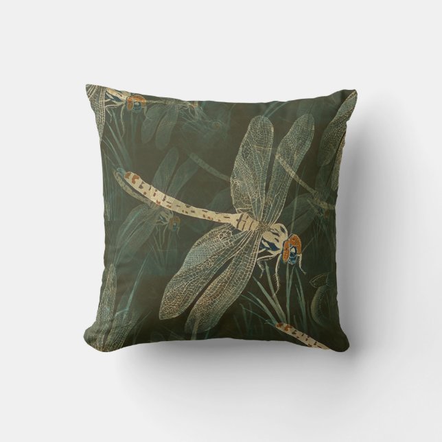 Almofada Travesseiro decorativo GREEN DRAGONFLY (Frente)