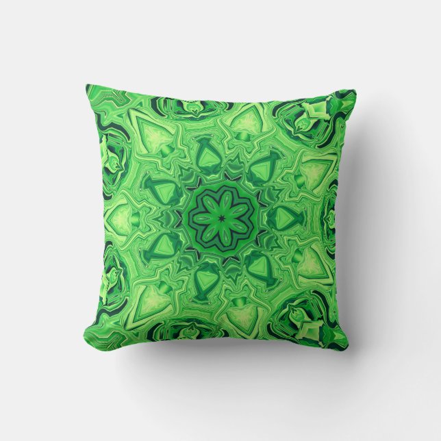 Almofada Travesseiro decorativo Green Mandala (Frente)