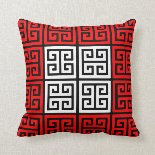 Almofada Travesseiro decorativo grego branco e preto