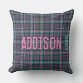 Almofada Travesseiro decorativo HAMbyWG Lav.Cinza/Rosa/Xadr