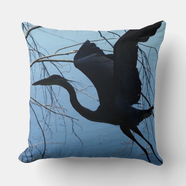 Almofada Travesseiro decorativo Heron Azul (20" x 20") (Frente)