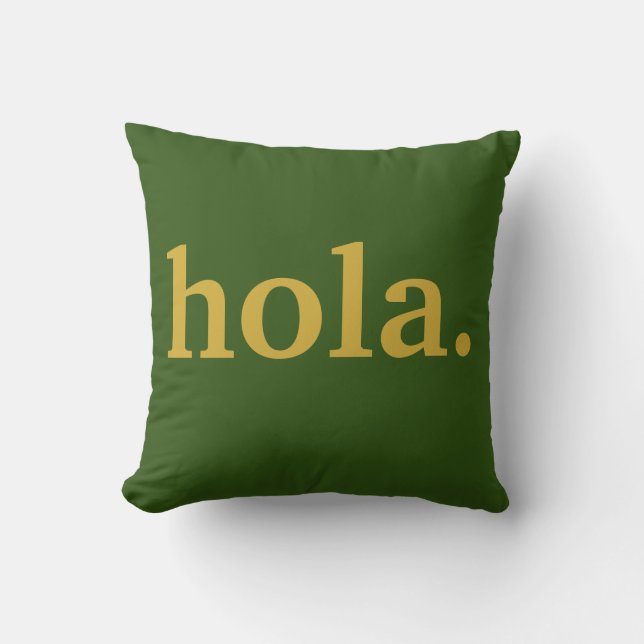 Almofada Travesseiro decorativo Hola Dourado de Script e Po (Frente)