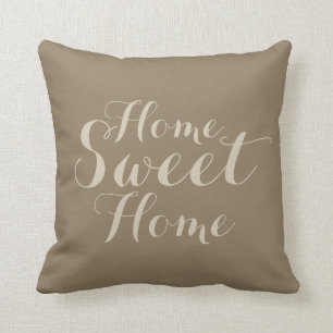 Almofada Travesseiro decorativo home doce da casa bege