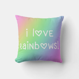 Almofada travesseiro decorativo "I Love Rainbows"