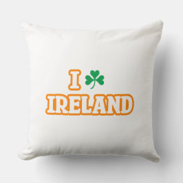 Almofada travesseiro decorativo "I [SHAMROCK] IRLANDA"