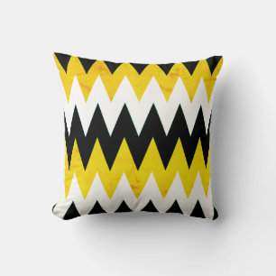 Almofada Travesseiro decorativo Impressão amarelo preto e b