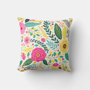 Almofada Travesseiro decorativo Impressão verde-amarelo e c