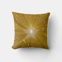 travesseiro decorativo impresso Dourado Star quadr
