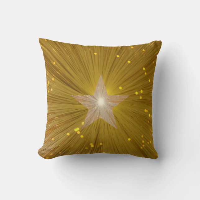 Almofada travesseiro decorativo impresso Dourado Star quadr (Frente)