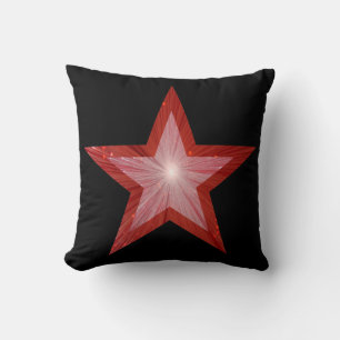 Almofada Travesseiro decorativo impresso Red Star preto