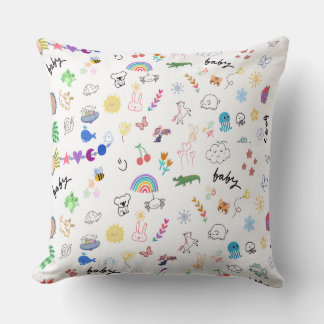 Almofada Travesseiro decorativo infantil Doodle caprichoso