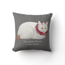 Travesseiro decorativo japonês branco da arte do