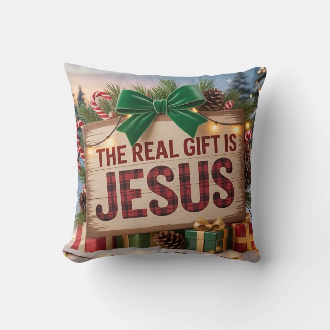 Almofada Travesseiro Decorativo Jesus Presente Real (Frente)