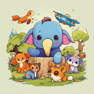 Almofada Travesseiro decorativo Joyful Jungle Buddies