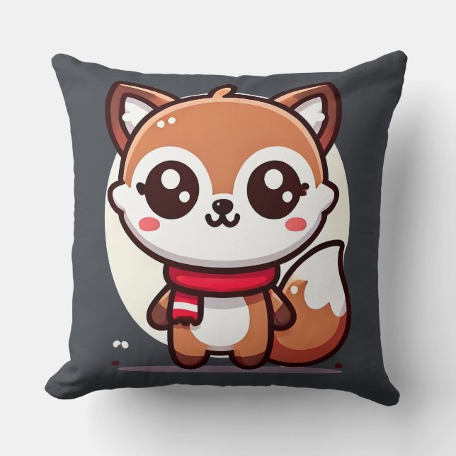 Almofada Travesseiro decorativo - Kawaii Fox (Frente)