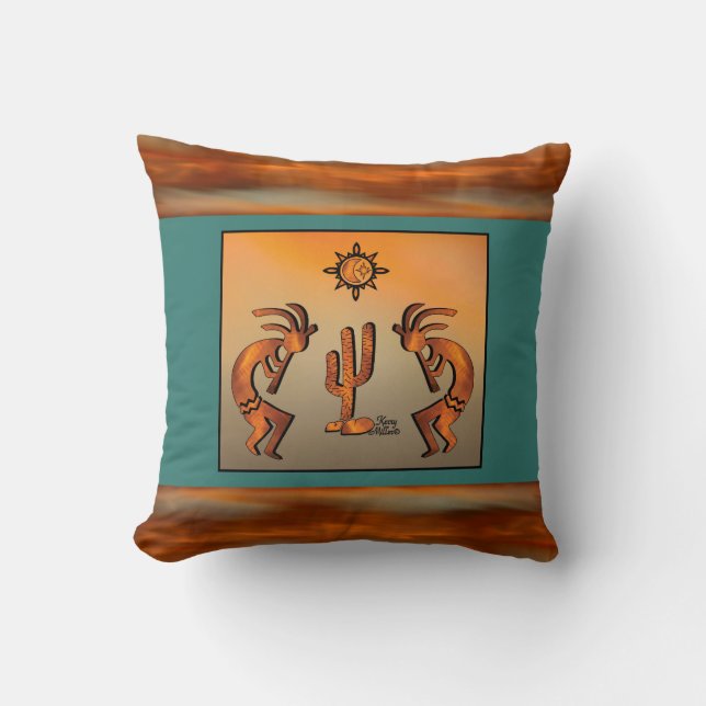 Almofada Travesseiro decorativo Kokopelli Sudoeste (Frente)