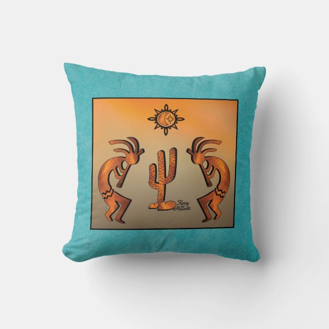 Almofada Travesseiro decorativo Kokopelli Sudoeste (Frente)