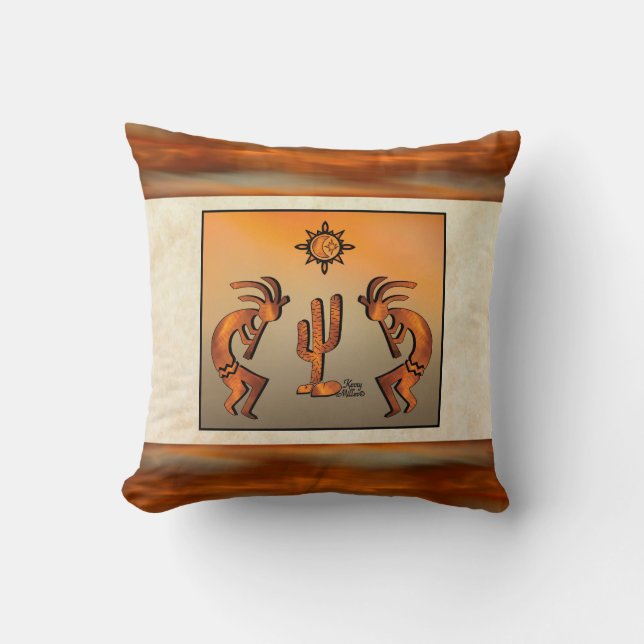 Almofada Travesseiro decorativo Kokopelli Sudoeste (Frente)