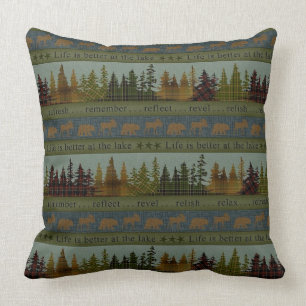 Almofada travesseiro decorativo "Lago/Lodge/Cabin"