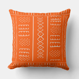 Almofada Travesseiro decorativo Laranja de Padrão Africano