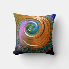 Almofada Travesseiro decorativo Laranja Mandelbrot Swirls