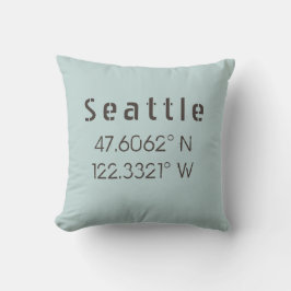 Almofada Travesseiro decorativo Latitude Seattle Longitude