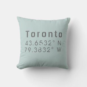 Almofada Travesseiro decorativo Latitude Toronto Longitude