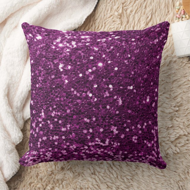 Almofada Travesseiro decorativo Leve de Sequência Faux Roxo (Cobertor)