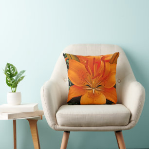 Almofada Travesseiro decorativo Lily do Dia Laranja