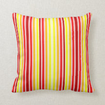 Travesseiro decorativo listrado vertical vermelho