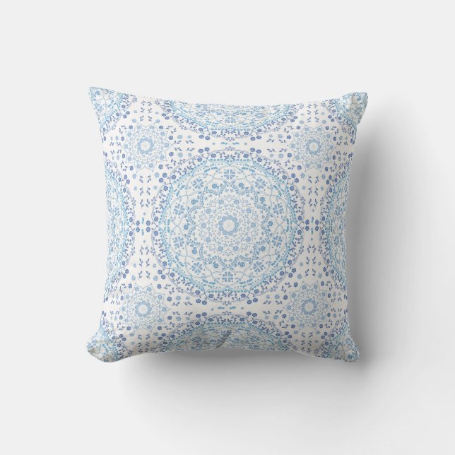 Almofada Travesseiro Decorativo Lite Blue Mandala (Frente)