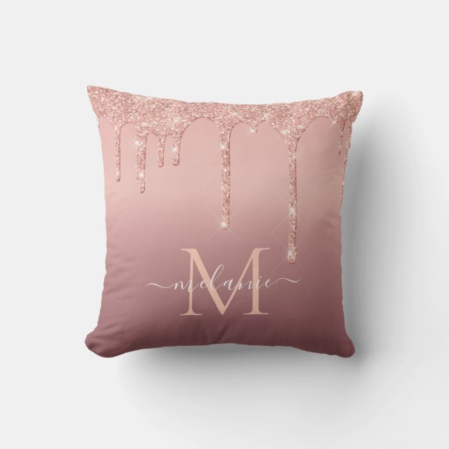 Almofada Travesseiro decorativo Lítima com Rosa de Dourada  (Frente)
