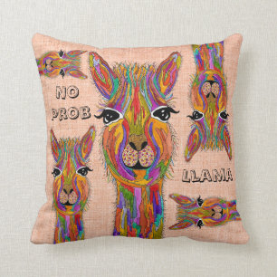 Almofada Travesseiro decorativo Llama bonito e colorido