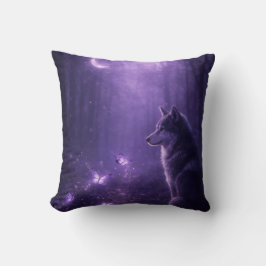 Almofada Travesseiro Decorativo Lobo Roxo Místico