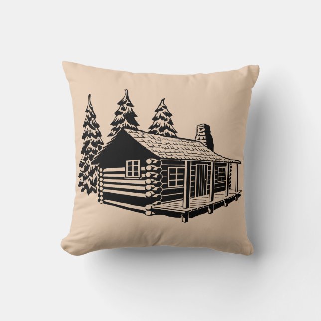 ALMOFADA TRAVESSEIRO DECORATIVO LOG CABIN ART (Frente)