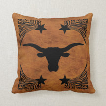 Travesseiro decorativo Longhorn Steer Silhouette
